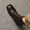 Retro Plus Size Women's Shoes Square Toe Block Heel Sheepskin Ankle Boots Back Zipper