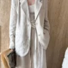 Minimalist Breathable Lyocell Linen Womens Slouchy Blazer