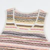 Skin-Friendly Cooling Womens Sleeveless Striped Knit Maxi Dress High Waist Elegant Work Wear
