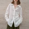 Minimalist Breathable Pure Linen Loose Long Sleeve Shirt
