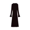 Chic Turtleneck Long Sleeve Wool Knit Midi A-Line Dress Wrinkle-Free