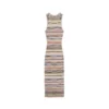 Skin-Friendly Cooling Womens Sleeveless Striped Knit Maxi Dress High Waist Elegant Work Wear