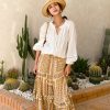 Boho White Breathable Cotton Broderie Anglaise Puff Sleeve Blouse