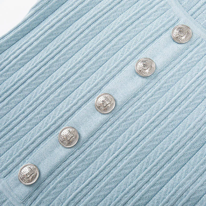 Square Neck Sleeveless Pleated Knit Dress High Waist A-Line Skin-Friendly Cooling