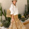 Boho White Breathable Cotton Broderie Anglaise Puff Sleeve Blouse