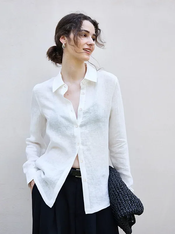 Minimalist Sustainable Breathable Linen Long Sleeve Shirt