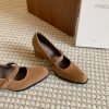 Women's Round Toe Thick Heel Medium Heel Sheepskin Mary Jane Dress Shoes