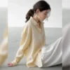 Minimalist Breathable Pure Linen Loose Long Sleeve Shirt