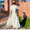 French Riviera Breathable Cotton Broderie Anglaise Maxi Skirt