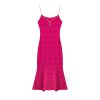 Skin-Friendly Cooling Womens Elegant Pearl Beaded V Neck Sleeveless Midi Knit Fishtail Dress