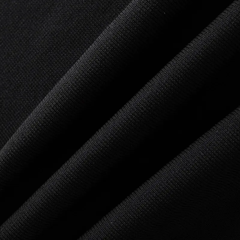 南油高端春秋圆领收腰弹力优雅简约小黑裙小飞袖针织毛衣连衣裙女