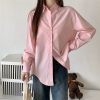 Women's Loose French Long Sleeve Polo Collar Elegant Office Shirt