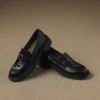 Women's Square Toe Block Heel Sheepskin Loafers