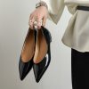 Womens Patent Leather Pointed Toe Wedge Pumps Classic Dress Shoes