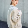 Minimalist Sustainable Lyocell Linen Cropped Collared Jacket