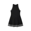 Skin-Friendly Cooling Womens Elegant Sleeveless Rhinestone Stud Black A Line Midi Knit Dress