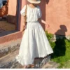 French Riviera Breathable Cotton Broderie Anglaise Maxi Skirt