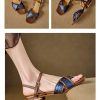 Women's Plus Size French Minimalist Block Heel Open Toe Sandals