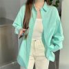 Women's Loose French Long Sleeve Polo Collar Elegant Office Shirt