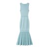 Elegant Sleeveless V-Neck Beaded Mid-Length Knit Mermaid Dress Skin-Friendly Cooling