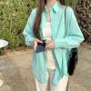 Women's Loose French Long Sleeve Polo Collar Elegant Office Shirt