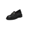 Women's Square Toe Block Heel Sheepskin Loafers
