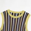 Skin-Friendly Cooling Womens Elegant Metallic Striped Sleeveless Knit High Waist Midi Dress