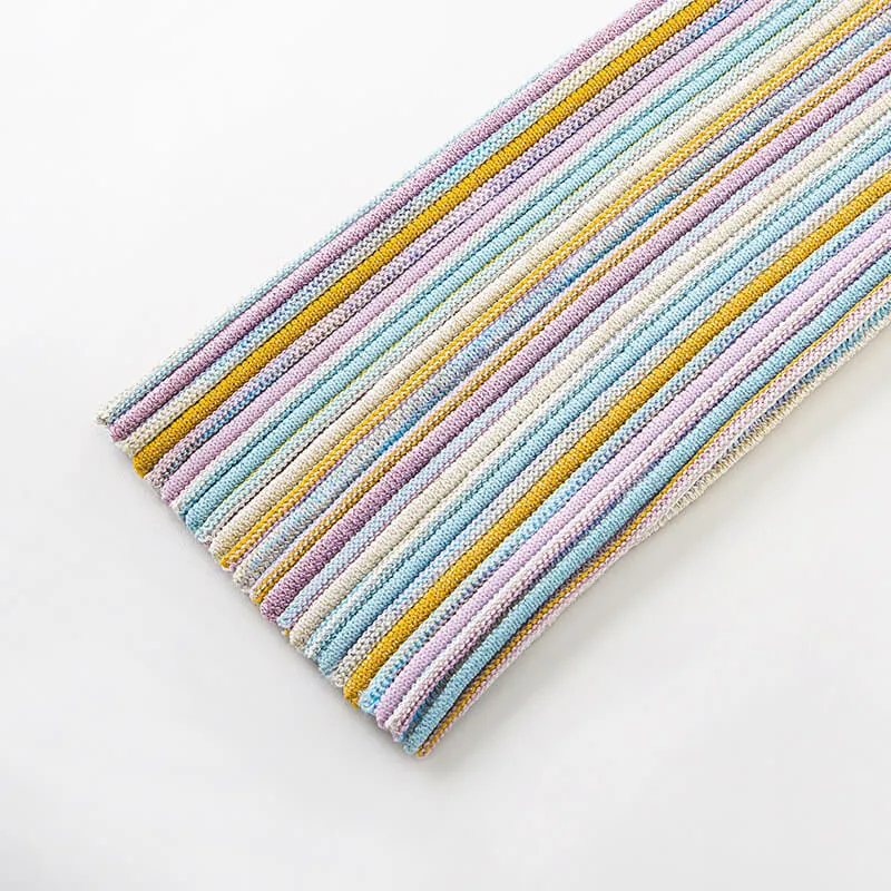 Skin-Friendly Cooling Elegant Floral Striped Knit Midi Dress V Neck Long Sleeve High Waisted A Line