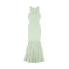 Elegant Sleeveless V-Neck Beaded Mid-Length Knit Mermaid Dress Skin-Friendly Cooling