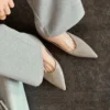 Womens Patent Leather Pointed Toe Wedge Pumps Classic Dress Shoes
