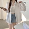 Women's Loose French Long Sleeve Polo Collar Elegant Office Shirt