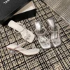 Butterfly Rhinestone Square Toe Women Sandals Heel Sheepskin Insole Rhinestone Surface