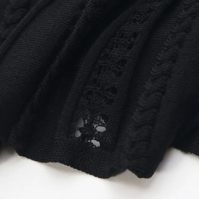 Elegant Sleeveless Knit Midi Dress Cut Out Button High Waist