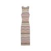 Skin-Friendly Cooling Womens Sleeveless Striped Knit Maxi Dress High Waist Elegant Work Wear