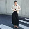 Minimalist Sustainable Lyocell Linen Cropped Collared Jacket
