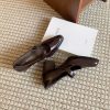 Women's Round Toe Thick Heel Medium Heel Sheepskin Mary Jane Dress Shoes