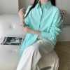 Women's Loose French Long Sleeve Polo Collar Elegant Office Shirt