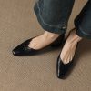 Women's Leather Block Heel Square Toe SlipOn Vintage Pumps Classic Dress Shoes