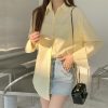 Women's Loose French Long Sleeve Polo Collar Elegant Office Shirt