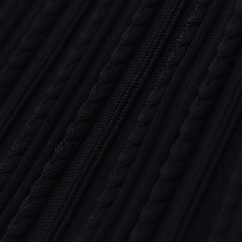 Elegant Sleeveless Knit Midi Dress Cut Out Button High Waist