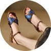 Women's Plus Size French Minimalist Block Heel Open Toe Sandals