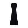 Elegant Wrinkle Free Wool Sleeveless A Line Midi Dress High Waist