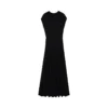 Elegant Wrinkle Free Wool Sleeveless A Line Midi Dress High Waist