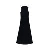 Elegant Sleeveless Knit Midi Dress Cut Out Button High Waist