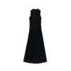 Elegant Sleeveless Knit Midi Dress Cut Out Button High Waist
