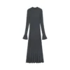 Chic Turtleneck Long Sleeve Wool Knit Midi A-Line Dress Wrinkle-Free