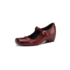 Handmade Square Toe Buckle Leather Block Heel Women Mary Janes Shoes