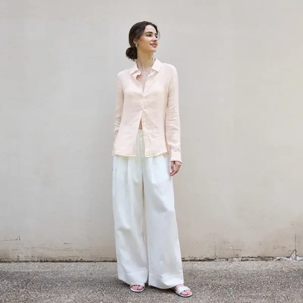 Minimalist Sustainable Breathable Linen Long Sleeve Shirt