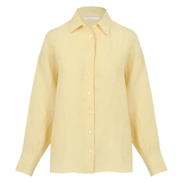 Minimalist Casual Breathable Linen Loose Fit Long Sleeve Shirt