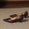 Women's French Sheepskin Pointed Toe Stiletto Heel Pumps Classic Dress Shoes